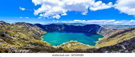 Quilotoa Waterfilled Caldera Most Western Volcano Stock Photo ...