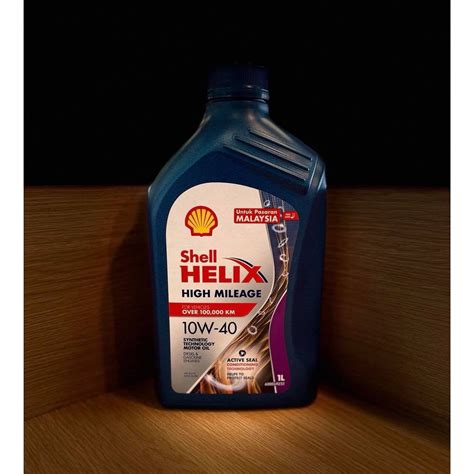 Shell Helix High Mileage Lubricant Engine Oil Minyak Hitam Enjin