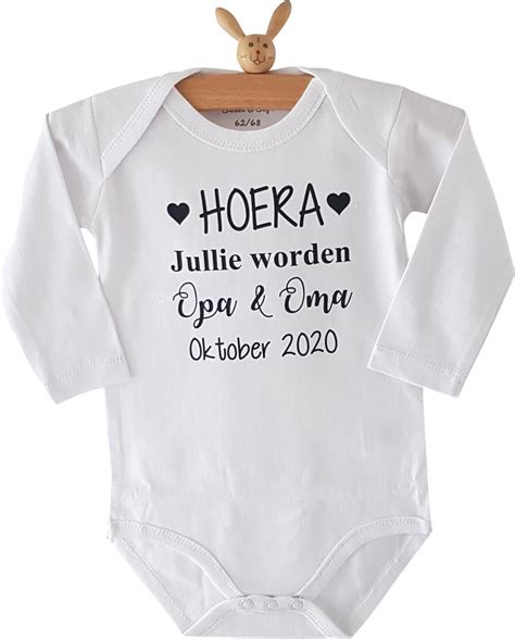 Baby Rompertje Met Tekst Hoera Jullie Worden Opa En Oma Met De