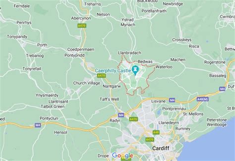 caerphilly town wales uk  area map
