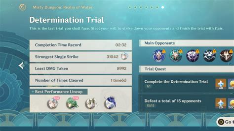 MISTY DUNGEON REALM OF WATER DETERMINATION TRIAL FINAL DAY 7 EVENT