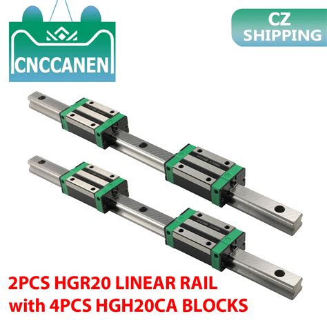 2PCS HGR20 HGH20 20mm Platz Linear Guide Schiene 4PCS Slide Block