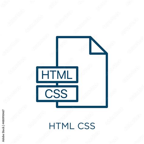 Html Css Icon Thin Linear Html Css Html Css Outline Icon Isolated On