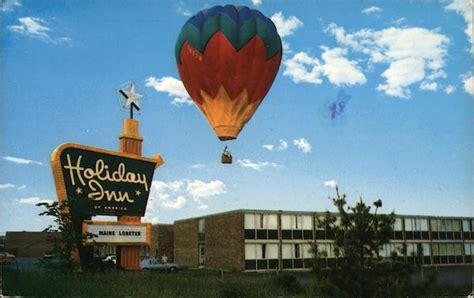 Balloon Above Holiday Inn Bangor, ME Postcard