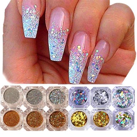 Buy Box Nail Glitter Powder Dust Iridescent Flakies Sequins Gold