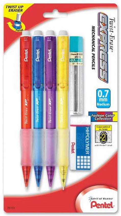 Pentel Twist Erase EXPRESS Mechanical Pencil 0 7mm Assorted