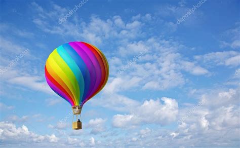 Colorful Hot Air Ballon In The Blue Sky Stock Photo By Designzzz 66616675