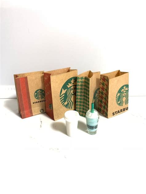 Miniature Starbucks Brown Paper Bag 1 6 Scale Perfect For Etsy