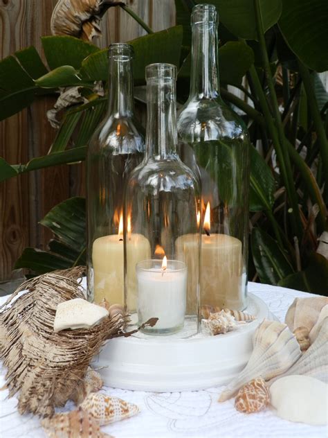 Wedding Centerpiece White Triple Wine Bottle Candle Holder