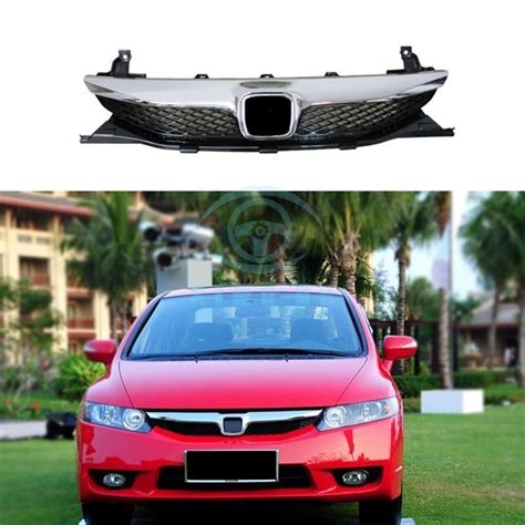 Abs Chromed Front Hood Grille Retrofit For Honda Civic Fa1 2009 2011 Front Grill Honda Civic