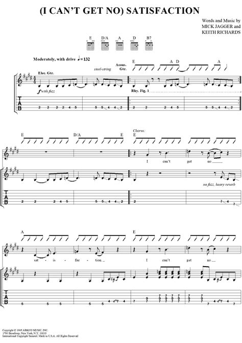 I Cant Get No Satisfaction Sheet Music By The Rolling Stones For