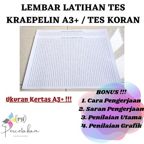 Jual Tes Kraepelin A Tes Koran Tes Psikotes Shopee Indonesia