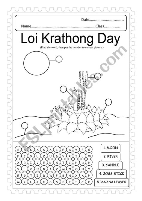 Loy Krathong Day ESL Worksheet By Wisaka