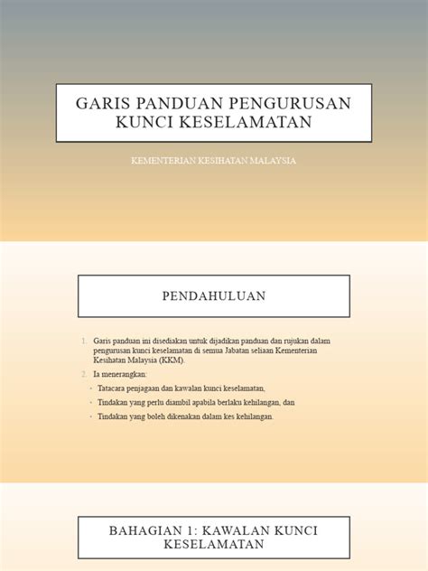 Garis Panduan Pengurusan Kunci Keselamatan Pdf