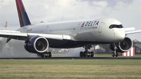 CLOSE UP LANDING A350 900 DELTA AIRLINES At Schiphol YouTube