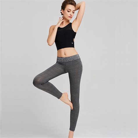 2017 New Fitness Yoga Sports Leggings For Women Mid Waist Sexy Skinny