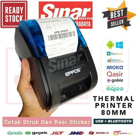 Jual PRINTER THERMAL KASIR 80mm EP80PLUS BLUETOOTH USB CETAK STRUK