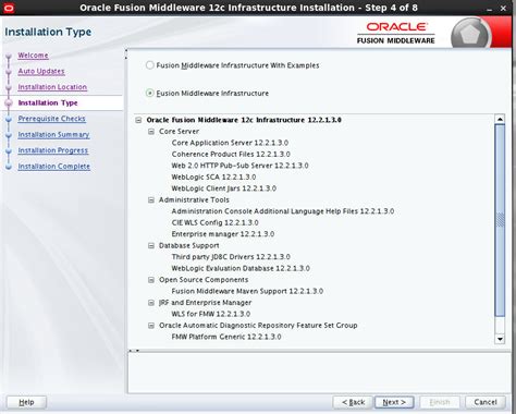 Oracle Universal Installer Installation Screens