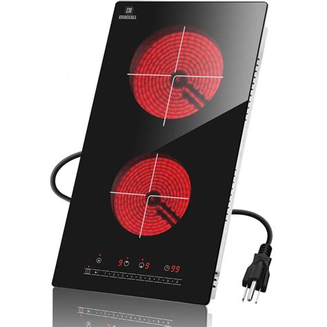 GRACEALL W Burners Electric Stove Inch Infrared HotPlate For Cooking Plug In Hot