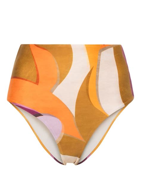 Raquel Diniz X Lenny Niemeyer Abstract Print Bikini Bottom Orange