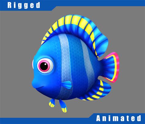 Cartoon Fish Rigged Animated 3D model animated rigged | CGTrader