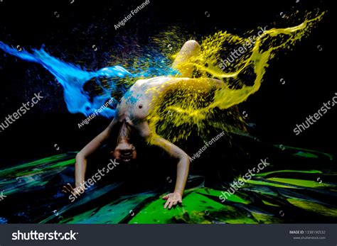 Nude Woman Paint Splash Asian Girl Stock Photo Shutterstock