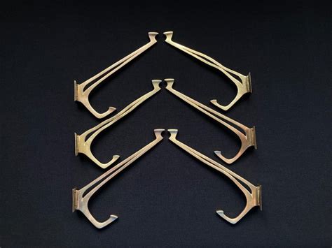 Beautiful Large Art Deco Coat Hooks Set Of 6 Pieces Brass Catawiki