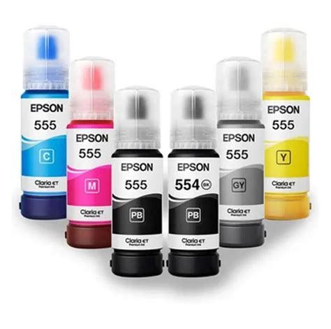 Combo Botellas De Tinta Epson T554 Negro Y T555 Colores Original J S