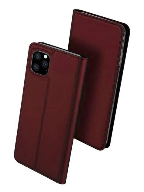 Etui Do Iphone Pro Max Zamykane Eleganckie Sk Rzane Granatowe