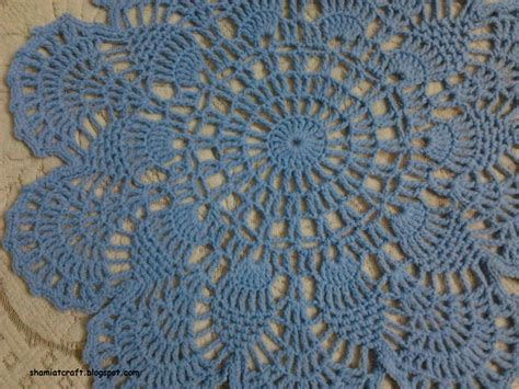 My Craft Works Crocheted Blue Doily