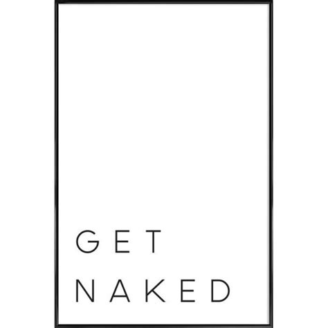 Get Naked II Affiche encadrée noir 30x45 cm Typographie