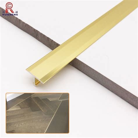 T Shape Aluminium Transition Strip Metal Tile Boder Trim Strips For