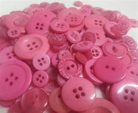 Punch Pink Buttons 100 Bulk Assorted Round Multi Size | Etsy