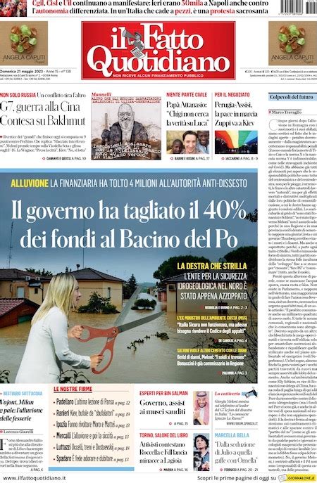 Le Prime Pagine Di Domenica Maggio Il Post