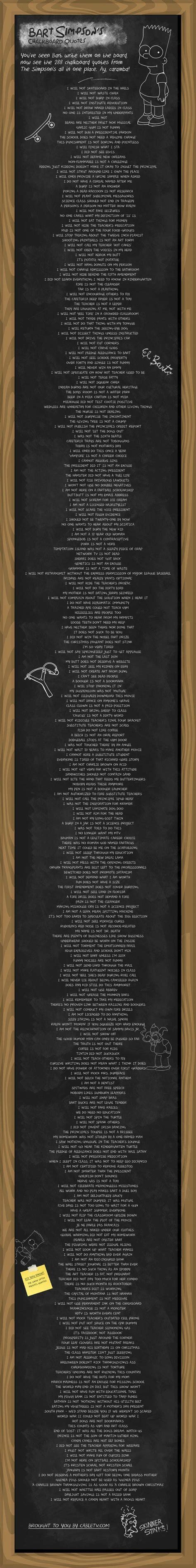 Every Bart Simpson Chalkboard Quote Ever Imgur