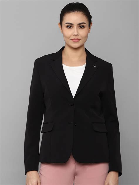 Buy Allen Solly Woman Women Black Solid Single Breasted Formal Blazers Blazers For Women