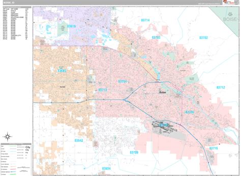 boise idaho wall map premium style  marketmaps mapsales