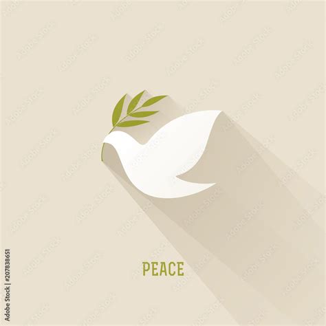 Peace Dove With Olive Branch Vector Illustration Stock Vector Adobe