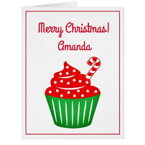 Big Extra Large Christmas Card With Cute Cupcakes Zazzle