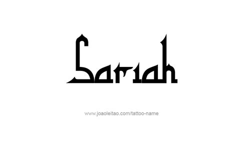 Sariah Name Tattoo Designs