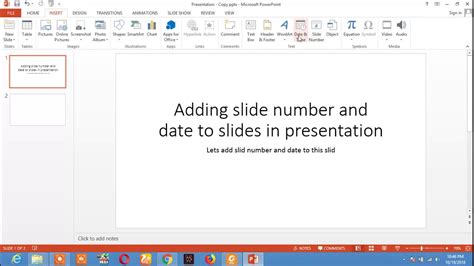 Add Slide Number And Date To Slides In Power Point Presentation Youtube