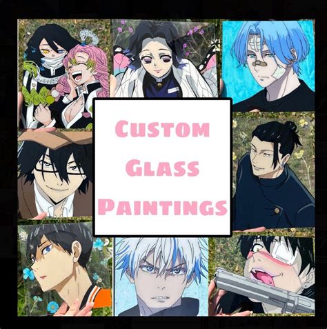 Custom Anime Glass Painting Acrylic Glass 5 X 7 8 X 8 8 X 10 8 5 X 11 11 X 14 12 X 12 Etsy