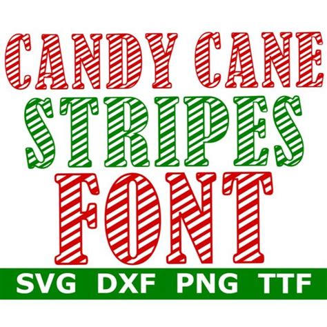 Candy Cane Font Svg Ttf Candy Cane Alphabet Christmas Font Digital