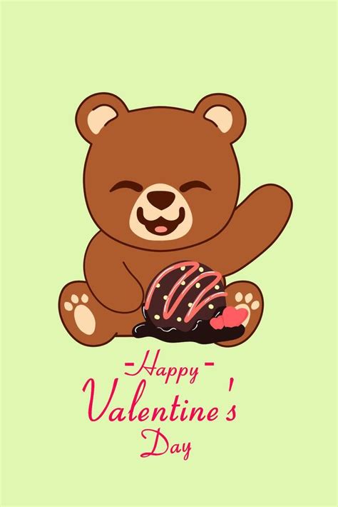 Illustration Of A Bear Eating Chocolate Happy Valentine 38237427 Vector Art At Vecteezy