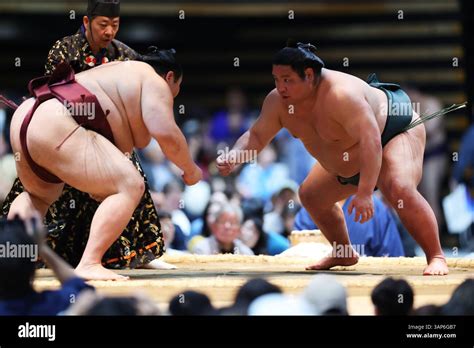 tokyo japan  apr    atamifuji nishikigi sumo jonan