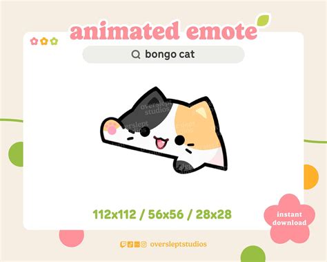 Animated Calico Bongo Cat Emote For Twitch And Discord Calico Cat