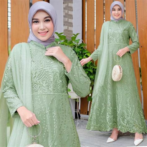 Jual Maxi Seika M L Xl Xxl Xxxl Gamis Pesta Tile Bordir Gamis Kondangan