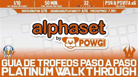 ALPHASET BY POWGI PS4 PSVITA GUÍA DE TROFEOS TROPHY WALKTHROUGH