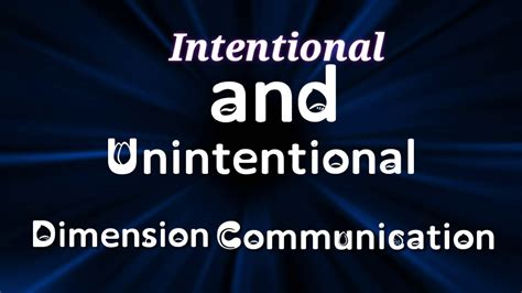 Intentional And Unintentional Dimension Of Communication YouTube