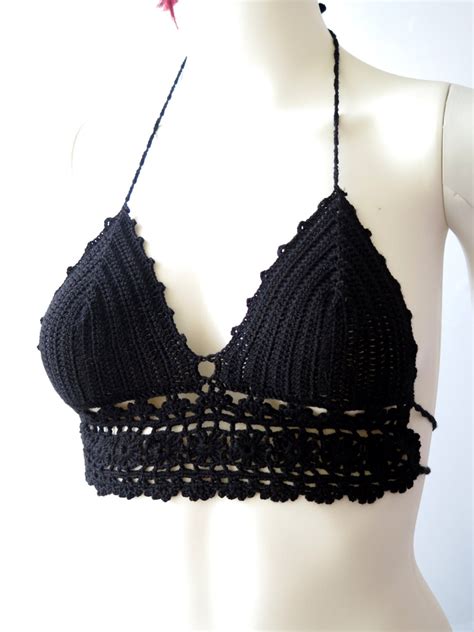 Crochet Halter Bikini Top Crochet Swimwear Swimsuit Bikini